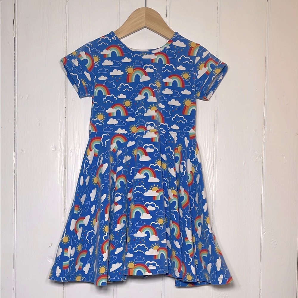 FRUGI Organic Cotton Rainbow Sun Cloud Short Sleeve Dress